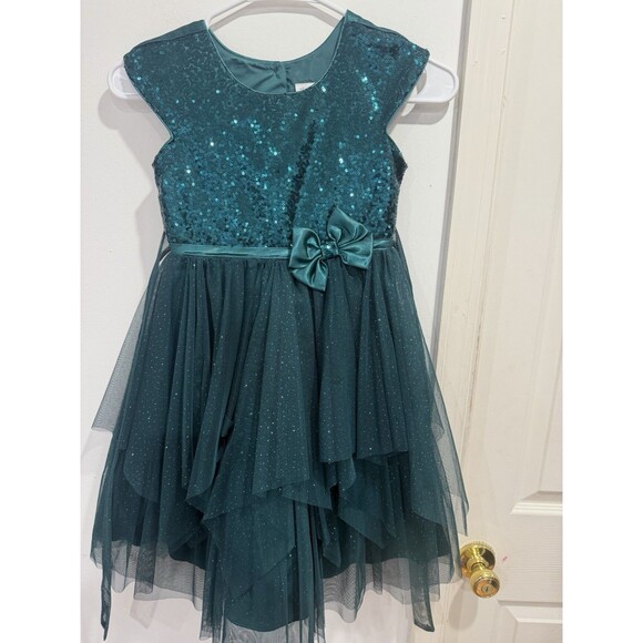 Jona Michelle Big Girl's Sparkling Soutache Sequin Fanciful Dress-Size-6 - Picture 1 of 6